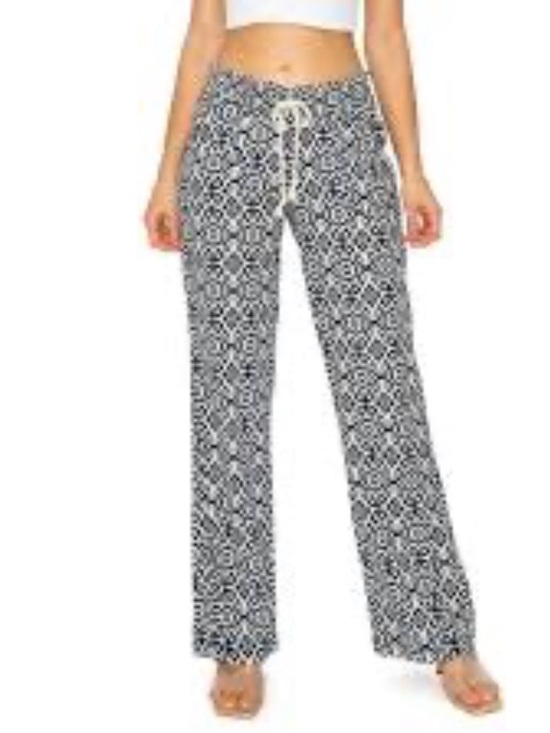 Cali1850 Pants - Cali1850 Smocked Waist Linen Blend Wide Leg Boho Pants - XS